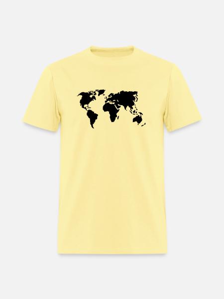 World Map - Men's T-Shirt - cornsilk