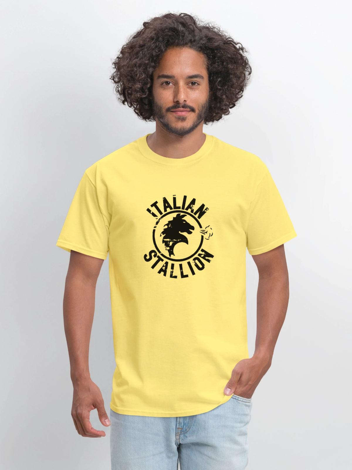 Italian Stallion - Men's T-Shirt - cornsilk - Front - Jose (178cm)