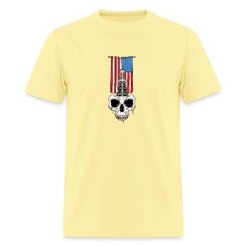 Plate-forme pétrolière avec drapeau américain Design - T-shirt Homme - cornsilk - Devant - Jose (178cm)