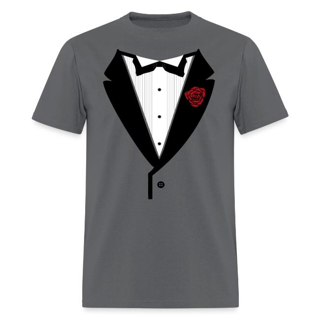 Tuxedo Shirt With Black Lapel And Bowtie