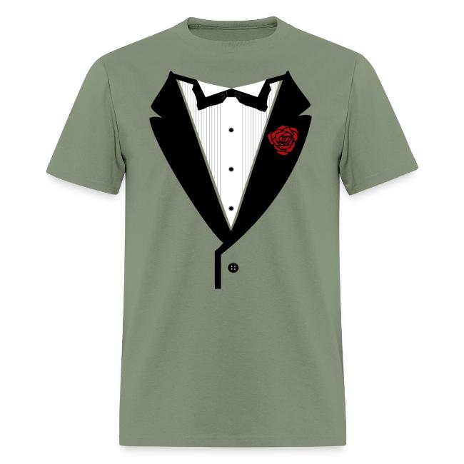 Tuxedo Shirt With Black Lapel And Bowtie