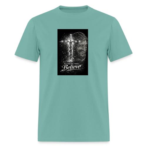Rare Portrait of Jesus Smiling shows Love for All. - Men's T-Shirt
