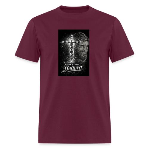 Rare Portrait of Jesus Smiling shows Love for All. - Men's T-Shirt