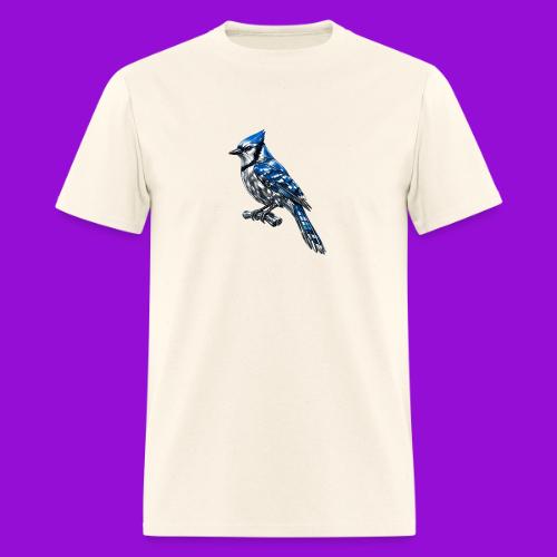 Silver Blue Jay on Perch + Flight Stages 2-print - Men's T-Shirt