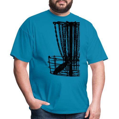 Distressed Disc Golf Basket Shirt Black Print - Men's T-Shirt