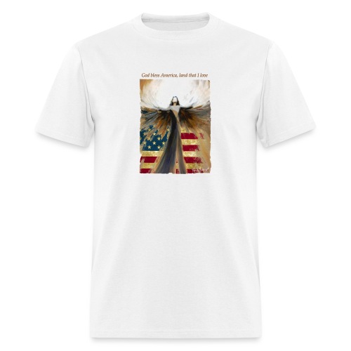 God bless America Angel_Strong color_Brown type - Men's T-Shirt