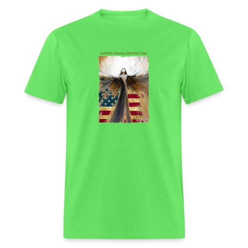 God bless America Angel_Strong color_Brown type - Men's T-Shirt