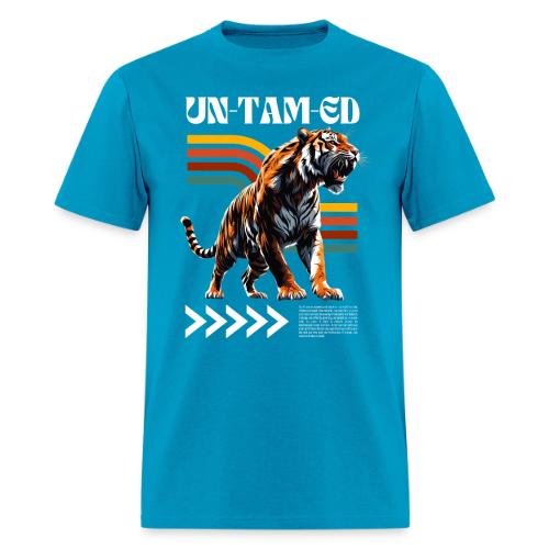 Unleash Your Wild Side: Fierce Tiger Print Design - Men's T-Shirt