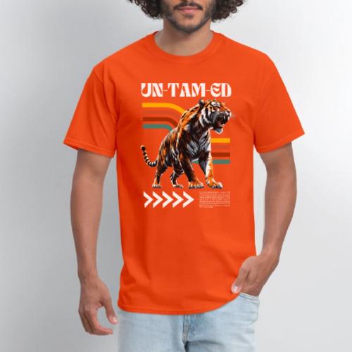 Unleash Your Wild Side: Fierce Tiger Print Design - Men's T-Shirt