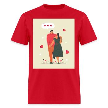 Love couple - Men's T-Shirt - red - Front - Jose (178cm)