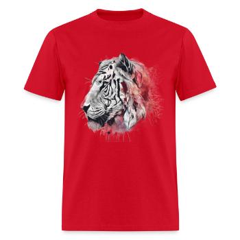 Captivating Hand-Drawn Tiger Head artsy - Men's T-Shirt - red - Front - Jose (178cm)