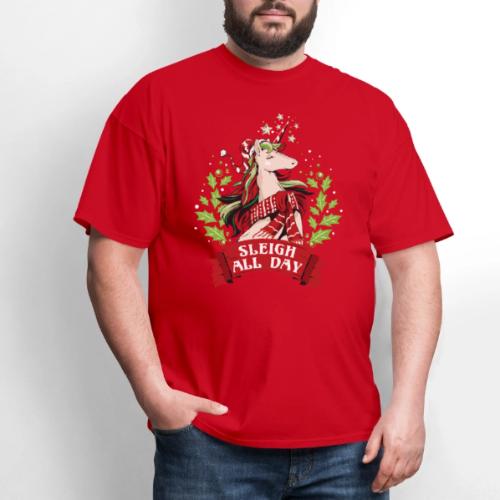 Sleigh All Day Cute Santa Unicorn Christmas