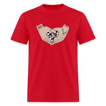 Inuit Heart Hands with Muktuk - Men's T-Shirt - red - Front - Jose (178cm)