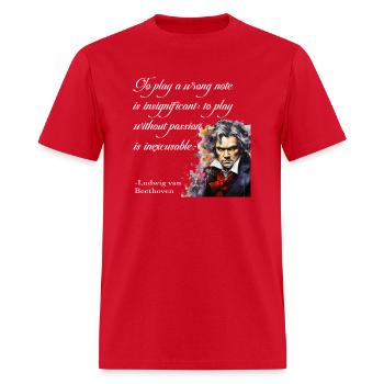 Beethoven Quote about classical music - Men's T-Shirt - red - Front - Jose (178cm)