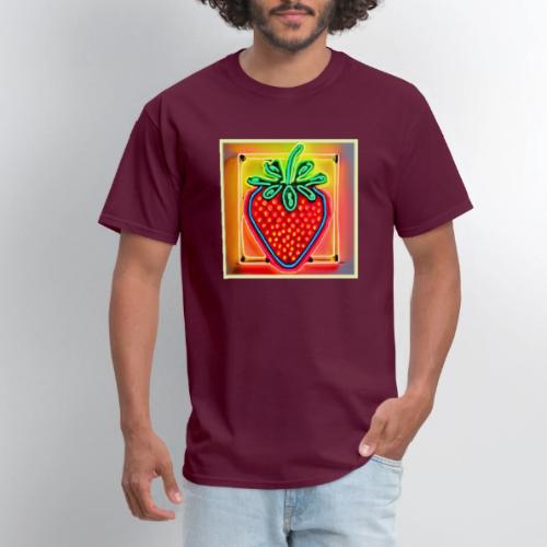 Colorful Strawberry Neon Glow - Men's T-Shirt