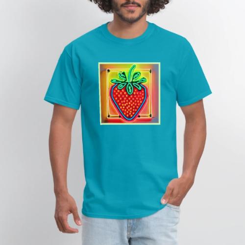 Colorful Strawberry Neon Glow - Men's T-Shirt