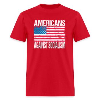 Anti-Socialism American Flag Patriotic Capitalist - Men's T-Shirt - red - Front - Jose (178cm)