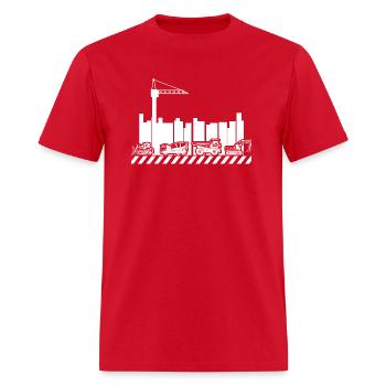 Construction Site Vehicles Excavator Concrete Mixe - Men's T-Shirt - red - Front - Jose (178cm)