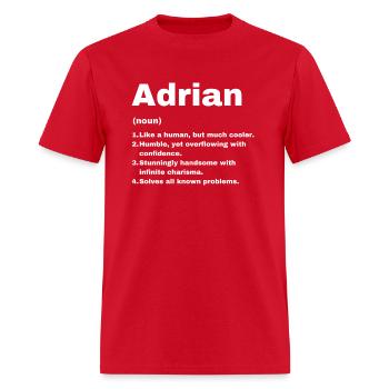 Adrian Custom Name Definition - Men's T-Shirt - red - Front - Jose (178cm)