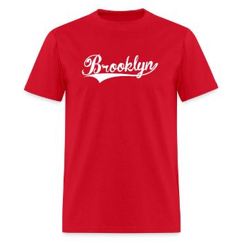 Brooklyn Swoosh - Men's T-Shirt - red - Front - Jose (178cm)
