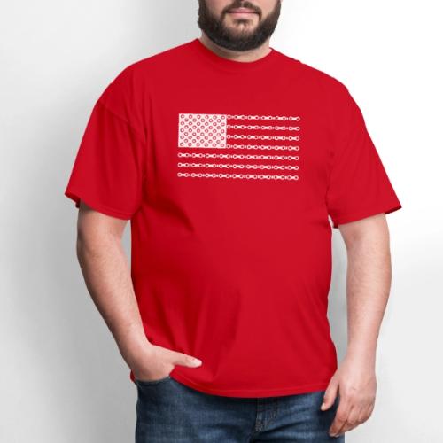 Bicycle Chain American Flag - Men's T-Shirt