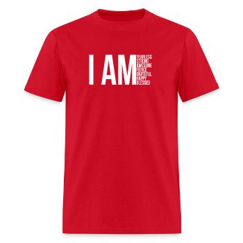 I Am Fearless I Am Strong I Am Blessed Inspiration - Men's T-Shirt - red - Front - Jose (178cm)