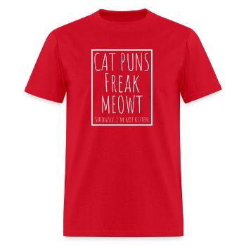 Cat Puns Freak Meowt Funny Cat Pun - Men's T-Shirt - red - Front - Jose (178cm)