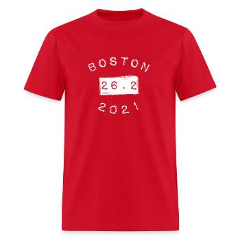Boston 2021 Marathon - Men's T-Shirt - red - Front - Jose (178cm)