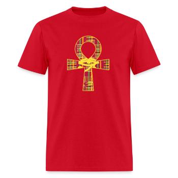 Kente Ankh - Men's T-Shirt - red - Front - Jose (178cm)