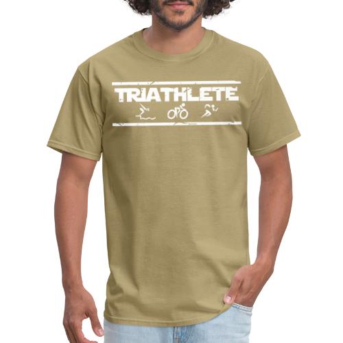 Triathlete swim bike run distressed - Men's T-Shirt