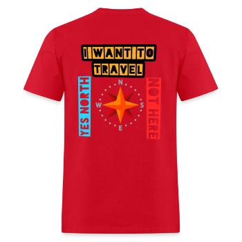 Travel North - Men's T-Shirt - red - Back - Jose (178cm)