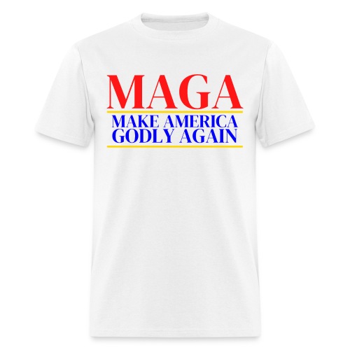 MAGA Make America Godly Again (Red, Blue & Gold) - Men's T-Shirt