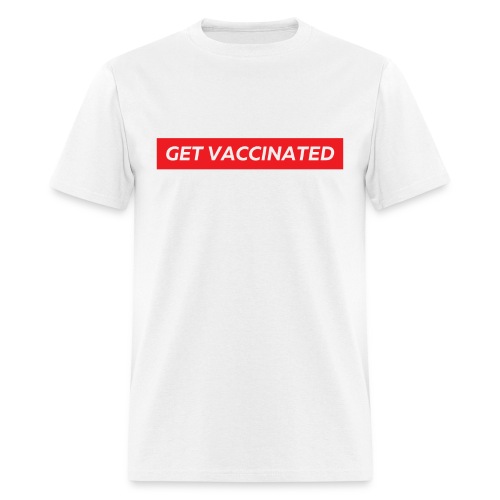 Get Vaccinated (Red box logo) - Men's T-Shirt