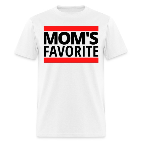 MOM's Favorite (black text with red bars) - Men's T-Shirt
