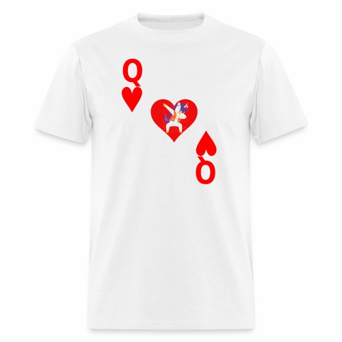 Queen of Hearts, Deck of Cards, Unicorn Costume. - Men's T-Shirt