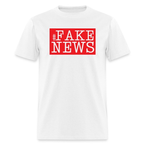 FAKE NEWS Red Box Logo - Men's T-Shirt