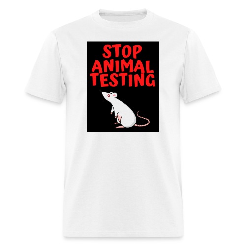 STOP ANIMAL TESTING - White Mouse - Men's T-Shirt