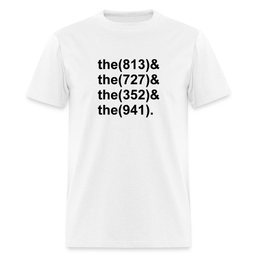 TB Area Codes Black - Men's T-Shirt