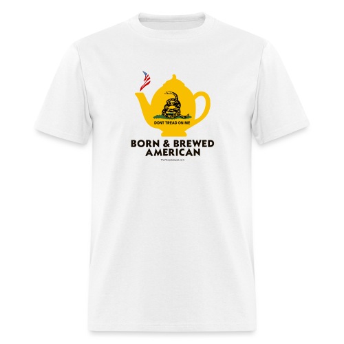 Tea Pot - Born & Brewed on light - Men's T-Shirt