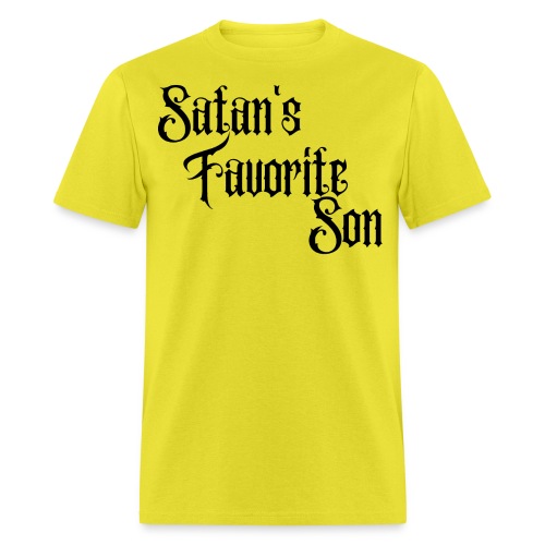 Satan's Favorite Son (in black gothic font) - Men's T-Shirt