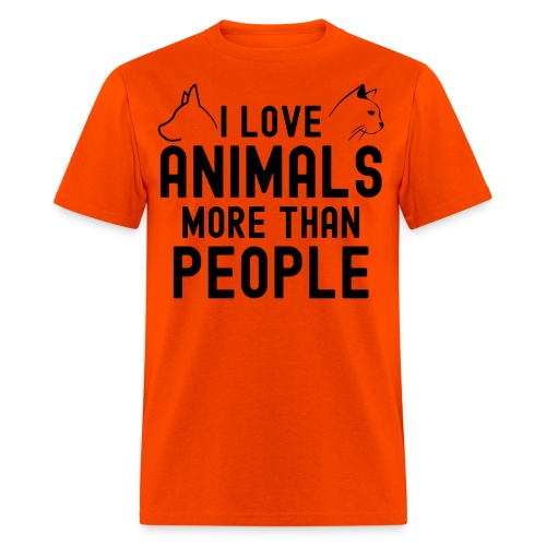I Love Animals More Than People - Dog & Cat Heads - Men's T-Shirt