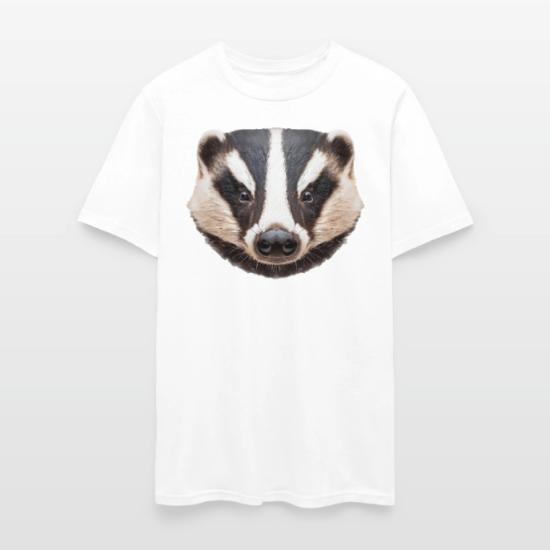 T-shirt Uomo Divertente 'Badger Animal Face' - Idea Regalo - Cotone 100% - Vari Taglie
