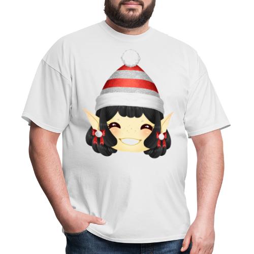 Happy Christmas Elf Girl with Bobcap in Red-Silver - Men's T-Shirt