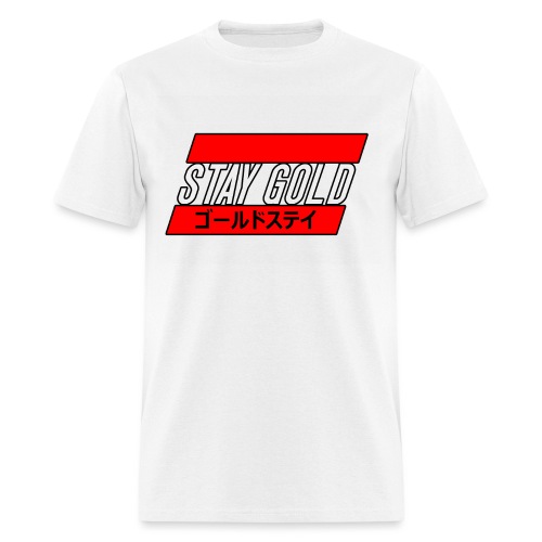 StayGoldBoxRedVert png - Men's T-Shirt