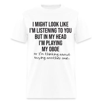 Funny Oboe Player - Men's T-Shirt - white - Front - Jose (178cm)