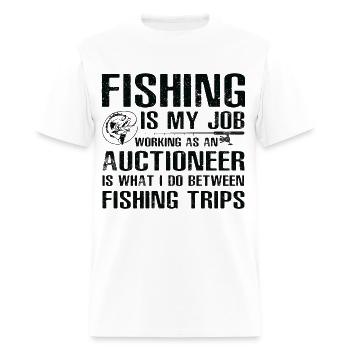 Auctioneer Funny Fishing - Men's T-Shirt - white - Front - Jose (178cm)