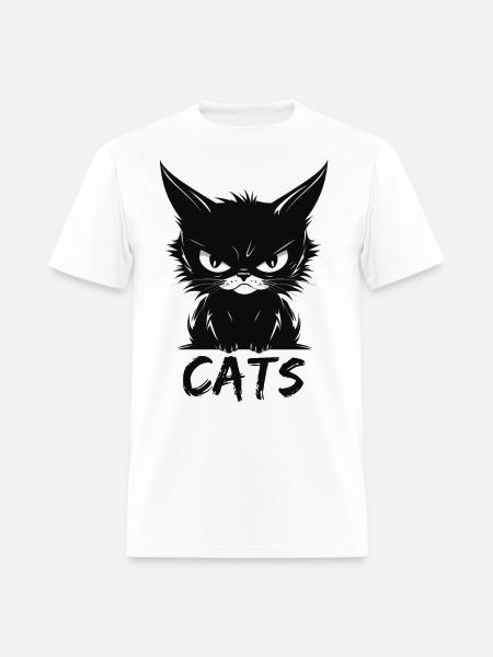 Cats Cute Annoyed Cat Face - Men's T-Shirt - white