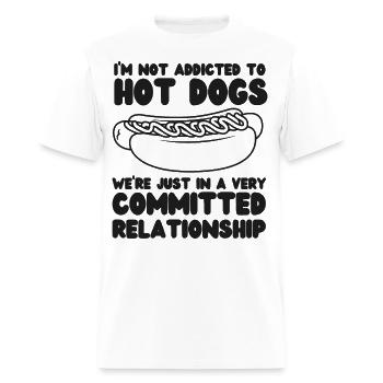 Hot Dog Adult I'm Not Addicted To - Men's T-Shirt - white - Front - Jose (178cm)