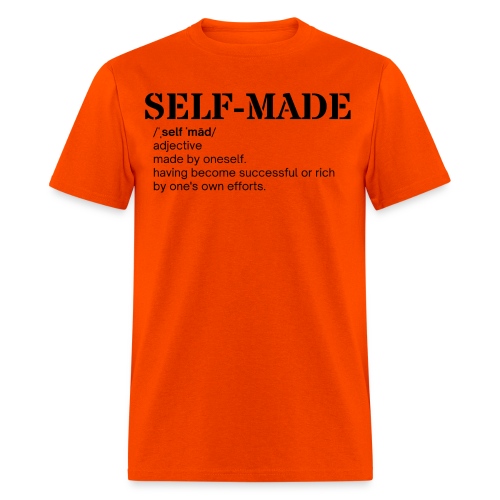 SELF-MADE definition (in black letters) - Men's T-Shirt