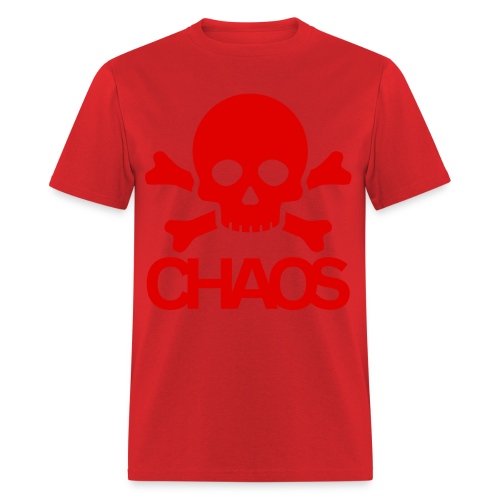 CHAOS Skull Bones Punk Rock (Blood Red) - Men's T-Shirt